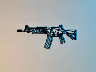 Galil AR Low Poly Series — Premium Gaming Wall Art
