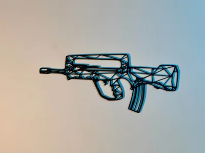 FAMAS Low Poly Series — Premium Gaming Wall Art